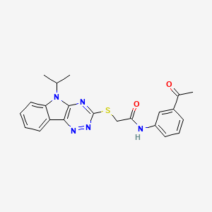 N-(3-acetylphenyl)-2-{[5-(propan-2-yl)-5H-[1,2,4]triazino[5,6-b]indol-3-yl]sulfanyl}acetamide