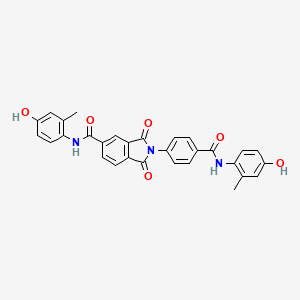 molecular formula C30H23N3O6 B11524626 N-(4-hydroxy-2-methylphenyl)-2-{4-[(4-hydroxy-2-methylphenyl)carbamoyl]phenyl}-1,3-dioxo-2,3-dihydro-1H-isoindole-5-carboxamide 