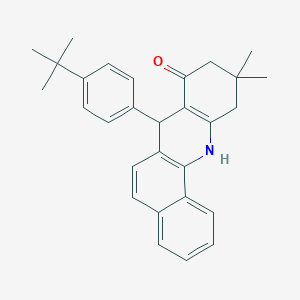 molecular formula C29H31NO B11524635 7-(4-tert-butylphenyl)-10,10-dimethyl-7,10,11,12-tetrahydrobenzo[c]acridin-8(9H)-one 