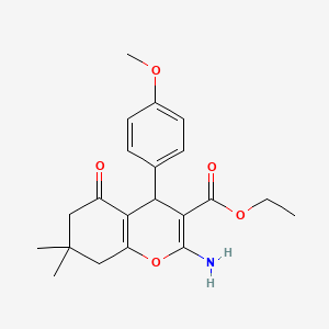 ethyl 2-amino-4-(4-methoxyphenyl)-7,7-dimethyl-5-oxo-5,6,7,8-tetrahydro-4H-chromene-3-carboxylate