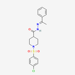 1-[(4-chlorophenyl)sulfonyl]-N'-[(1E)-1-phenylethylidene]piperidine-4-carbohydrazide