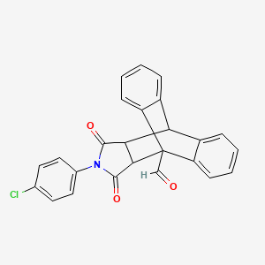 17-(4-Chlorophenyl)-16,18-dioxo-17-azapentacyclo[6.6.5.0~2,7~.0~9,14~.0~15,19~]nonadeca-2,4,6,9,11,13-hexaene-1-carbaldehyde (non-preferred name)