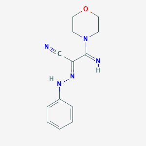 (2E)-3-imino-3-morpholin-4-yl-2-(phenylhydrazono)propanenitrile