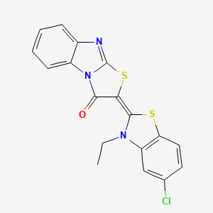 (2Z)-2-(5-chloro-3-ethyl-1,3-benzothiazol-2(3H)-ylidene)[1,3]thiazolo[3,2-a]benzimidazol-3(2H)-one