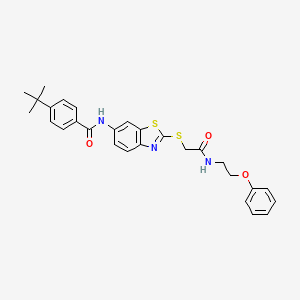 4-tert-butyl-N-[2-({2-oxo-2-[(2-phenoxyethyl)amino]ethyl}sulfanyl)-1,3-benzothiazol-6-yl]benzamide