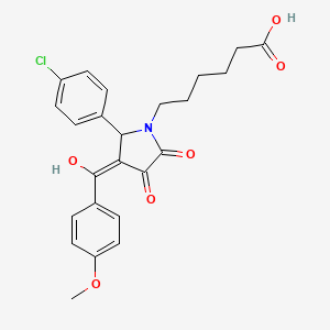 6-[2-(4-chlorophenyl)-4-hydroxy-3-(4-methoxybenzoyl)-5-oxo-2,5-dihydro-1H-pyrrol-1-yl]hexanoic acid