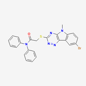 2-({8-Bromo-5-methyl-5H-[1,2,4]triazino[5,6-B]indol-3-YL}sulfanyl)-N,N-diphenylacetamide