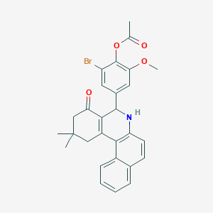 2-Bromo-4-(2,2-dimethyl-4-oxo-1,2,3,4,5,6-hexahydrobenzo[a]phenanthridin-5-yl)-6-methoxyphenyl acetate