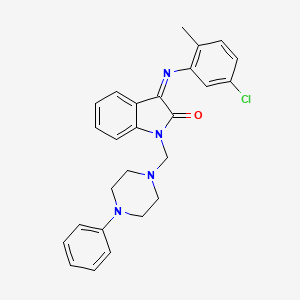 (3Z)-3-[(5-chloro-2-methylphenyl)imino]-1-[(4-phenylpiperazin-1-yl)methyl]-1,3-dihydro-2H-indol-2-one