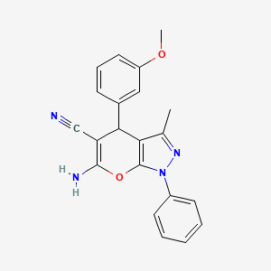 6-Amino-4-(3-methoxyphenyl)-3-methyl-1-phenyl-1,4-dihydropyrano[2,3-c]pyrazole-5-carbonitrile