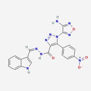 1-(4-amino-1,2,5-oxadiazol-3-yl)-N'-[(Z)-1H-indol-3-ylmethylidene]-5-(4-nitrophenyl)-1H-1,2,3-triazole-4-carbohydrazide