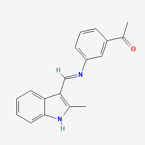 1-(3-{[(E)-(2-methyl-1H-indol-3-yl)methylidene]amino}phenyl)ethanone