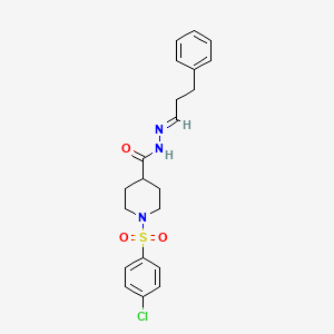 1-[(4-chlorophenyl)sulfonyl]-N'-[(1E)-3-phenylpropylidene]piperidine-4-carbohydrazide