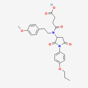 4-{[2,5-Dioxo-1-(4-propoxyphenyl)pyrrolidin-3-yl][2-(4-methoxyphenyl)ethyl]amino}-4-oxobutanoic acid