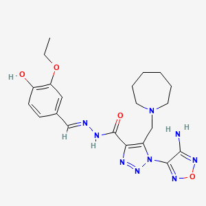 1-(4-amino-1,2,5-oxadiazol-3-yl)-5-(azepan-1-ylmethyl)-N'-[(E)-(3-ethoxy-4-hydroxyphenyl)methylidene]-1H-1,2,3-triazole-4-carbohydrazide