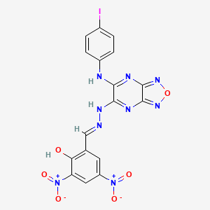 2-[(E)-(2-{6-[(4-iodophenyl)amino][1,2,5]oxadiazolo[3,4-b]pyrazin-5-yl}hydrazinylidene)methyl]-4,6-dinitrophenol