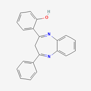 molecular formula C21H16N2O B11524839 2-(4-phenyl-3H-1,5-benzodiazepin-2-yl)phenol CAS No. 41458-53-1