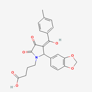 4-{2-(1,3-benzodioxol-5-yl)-4-hydroxy-3-[(4-methylphenyl)carbonyl]-5-oxo-2,5-dihydro-1H-pyrrol-1-yl}butanoic acid