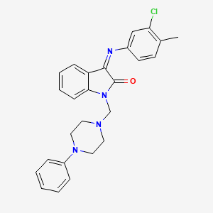 (3Z)-3-[(3-chloro-4-methylphenyl)imino]-1-[(4-phenylpiperazin-1-yl)methyl]-1,3-dihydro-2H-indol-2-one