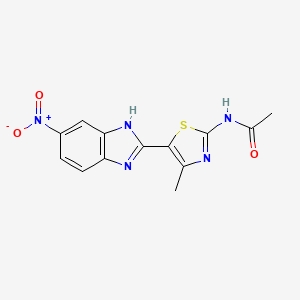 N-[4-methyl-5-(6-nitro-1H-benzimidazol-2-yl)-1,3-thiazol-2-yl]acetamide