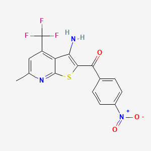 [3-Amino-6-methyl-4-(trifluoromethyl)thieno[2,3-b]pyridin-2-yl](4-nitrophenyl)methanone