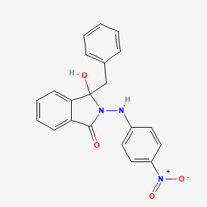 molecular formula C21H17N3O4 B11524921 3-benzyl-3-hydroxy-2-[(4-nitrophenyl)amino]-2,3-dihydro-1H-isoindol-1-one 