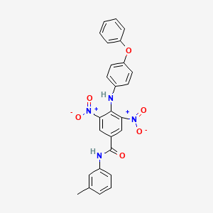 N-(3-methylphenyl)-3,5-dinitro-4-[(4-phenoxyphenyl)amino]benzamide