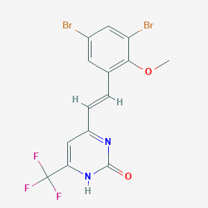 6-[(E)-2-(3,5-dibromo-2-methoxyphenyl)ethenyl]-4-(trifluoromethyl)pyrimidin-2(1H)-one