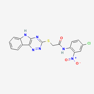 N-(4-chloro-2-nitrophenyl)-2-(5H-[1,2,4]triazino[5,6-b]indol-3-ylsulfanyl)acetamide