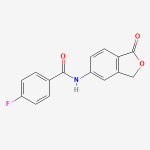 molecular formula C15H10FNO3 B11524983 4-fluoro-N-(1-oxo-1,3-dihydro-2-benzofuran-5-yl)benzamide 