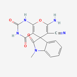 7'-Amino-1-methyl-2,2',4'-trioxo-1,1',2,2',3',4'-hexahydrospiro[indole-3,5'-pyrano[2,3-d]pyrimidine]-6'-carbonitrile