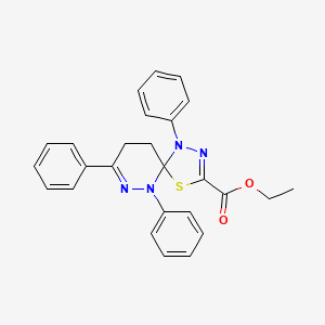 Ethyl 1,6,8-triphenyl-4-thia-1,2,6,7-tetraazaspiro[4.5]deca-2,7-diene-3-carboxylate