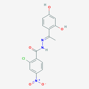 2-chloro-N'-[(1E)-1-(2,4-dihydroxyphenyl)ethylidene]-4-nitrobenzohydrazide