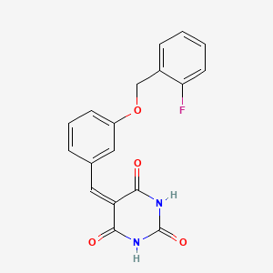 5-{3-[(2-fluorobenzyl)oxy]benzylidene}pyrimidine-2,4,6(1H,3H,5H)-trione