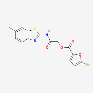 molecular formula C15H11BrN2O4S B11525062 2-[(6-Methyl-1,3-benzothiazol-2-yl)amino]-2-oxoethyl 5-bromofuran-2-carboxylate 