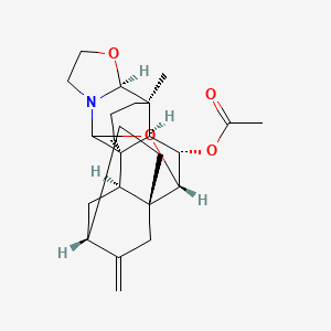 molecular formula C24H33NO4 B1152508 [(1S,2R,5S,7R,8R,12R,13S,20S,21R)-12-Methyl-4-methylidene-14,19-dioxa-17-azaheptacyclo[10.7.2.22,5.02,7.08,18.08,21.013,17]tricosan-20-yl] acetate CAS No. 21040-64-2