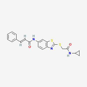 (2E)-N-(2-{[2-(cyclopropylamino)-2-oxoethyl]sulfanyl}-1,3-benzothiazol-6-yl)-3-phenylprop-2-enamide