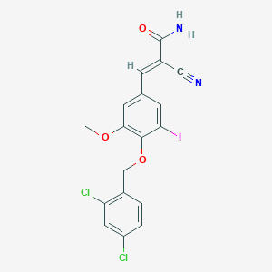 (2E)-2-cyano-3-{4-[(2,4-dichlorobenzyl)oxy]-3-iodo-5-methoxyphenyl}prop-2-enamide