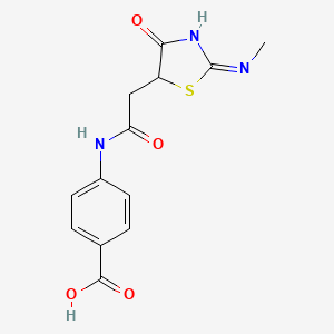 4-({[(2Z)-2-(methylimino)-4-oxo-1,3-thiazolidin-5-yl]acetyl}amino)benzoic acid