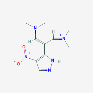 N-[(2Z)-3-(dimethylamino)-2-(4-nitro-1H-pyrazol-3-yl)prop-2-en-1-ylidene]-N-methylmethanaminium