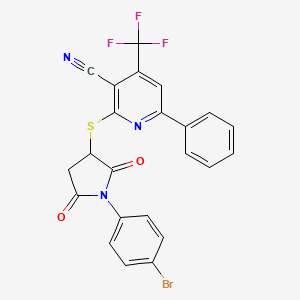 2-{[1-(4-Bromophenyl)-2,5-dioxopyrrolidin-3-yl]sulfanyl}-6-phenyl-4-(trifluoromethyl)pyridine-3-carbonitrile