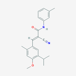 molecular formula C22H24N2O2 B11525180 2-Cyano-3-(5-isopropyl-4-methoxy-2-methyl-phenyl)-N-m-tolyl-acrylamide 