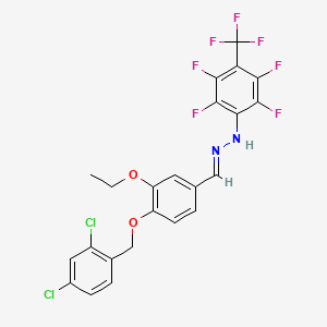 (1E)-1-{4-[(2,4-dichlorobenzyl)oxy]-3-ethoxybenzylidene}-2-[2,3,5,6-tetrafluoro-4-(trifluoromethyl)phenyl]hydrazine