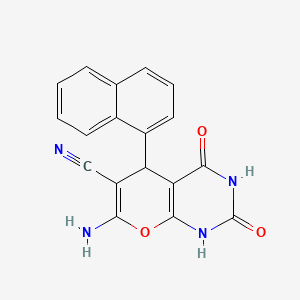 7-amino-2,4-dihydroxy-5-(naphthalen-1-yl)-5H-pyrano[2,3-d]pyrimidine-6-carbonitrile