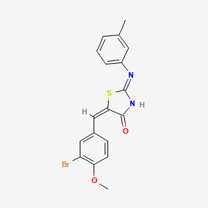 molecular formula C18H15BrN2O2S B11525230 (5E)-5-[(3-bromo-4-methoxyphenyl)methylidene]-2-(3-methylanilino)-1,3-thiazol-4-one 