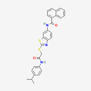 N-{2-[(2-oxo-2-{[4-(propan-2-yl)phenyl]amino}ethyl)sulfanyl]-1,3-benzothiazol-6-yl}naphthalene-1-carboxamide