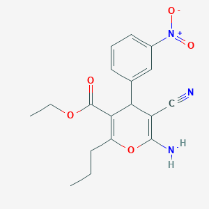 ethyl 6-amino-5-cyano-4-(3-nitrophenyl)-2-propyl-4H-pyran-3-carboxylate