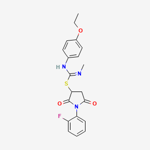 molecular formula C20H20FN3O3S B11525246 1-(2-fluorophenyl)-2,5-dioxopyrrolidin-3-yl N'-(4-ethoxyphenyl)-N-methylcarbamimidothioate CAS No. 312508-13-7