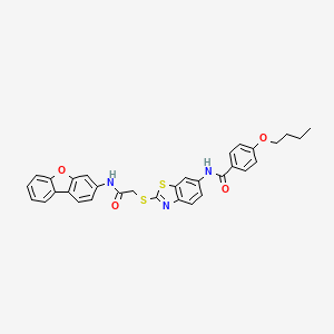 4-butoxy-N-(2-{[2-(dibenzo[b,d]furan-3-ylamino)-2-oxoethyl]sulfanyl}-1,3-benzothiazol-6-yl)benzamide