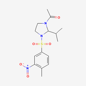 1-{3-[(4-Methyl-3-nitrophenyl)sulfonyl]-2-(propan-2-yl)imidazolidin-1-yl}ethanone